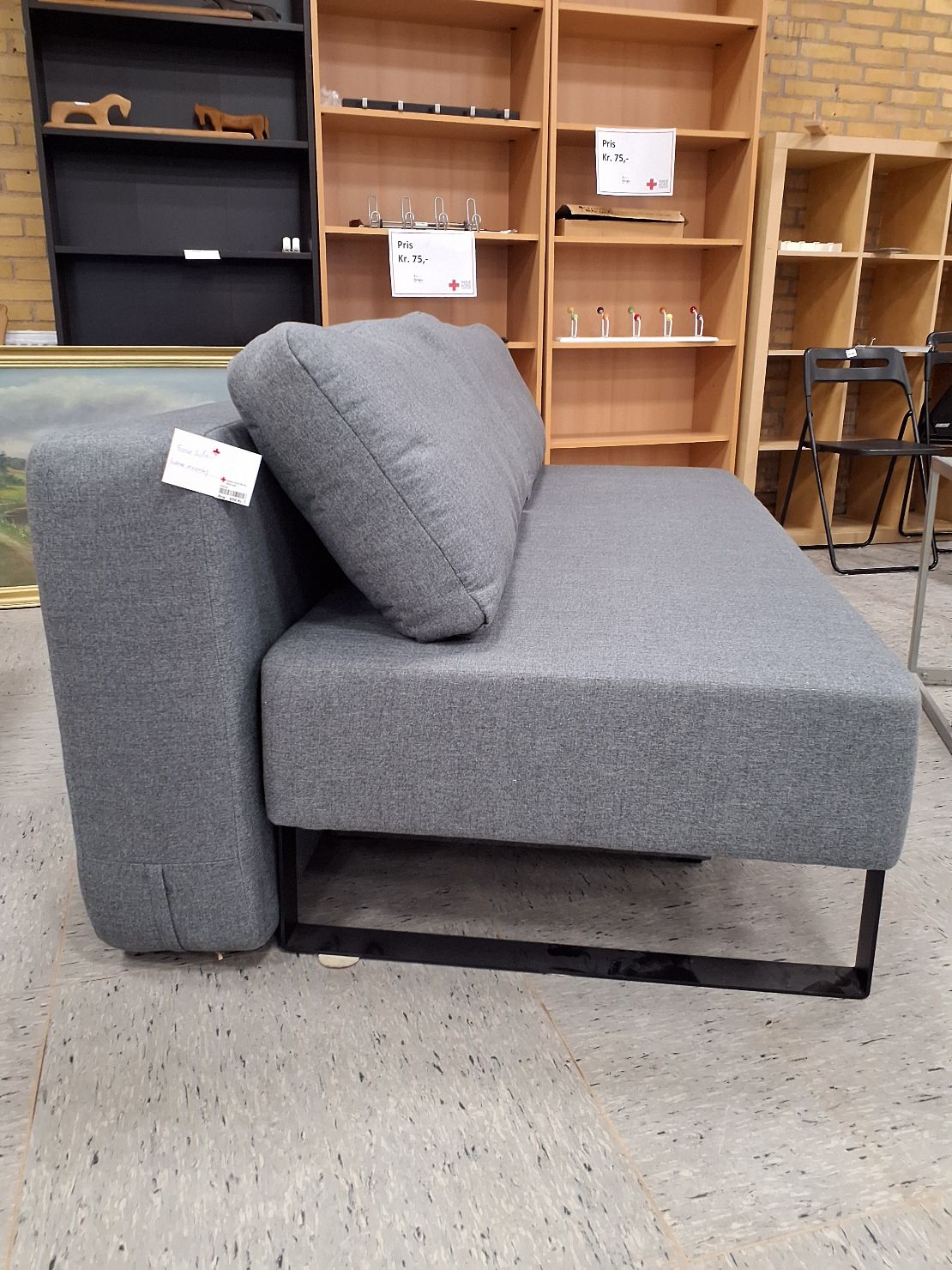 Sovesofa gråt stof